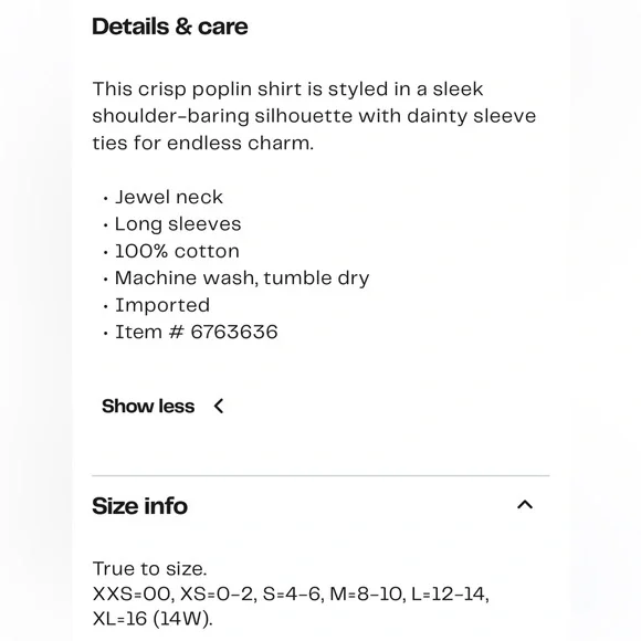 NEW Open Edit Cold Shoulder Cotton Poplin Shirt - Yellow Elfin - Picture 7 of 7